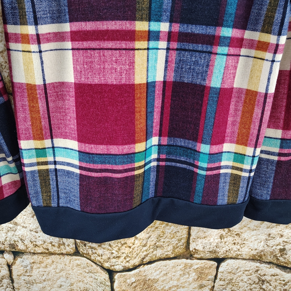 P. S. Kate Colorful Plaid Long Sleeve Top Women's Size Large - Picture 6 of 7